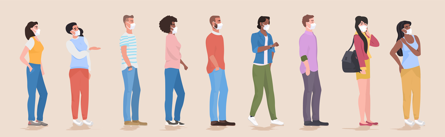 People wearing masks